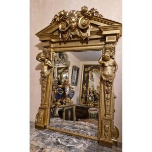 Gilded Wooden Mirror From The Napoleon III Period