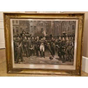 Engraving Napoleon Farewell From Fontainebleau Horace Vernet