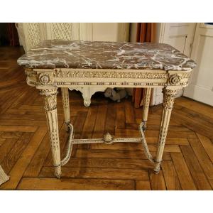 Louis XVI Patinated Carved Wood Center Table