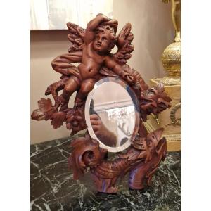 Table Mirror With Cherub Decor