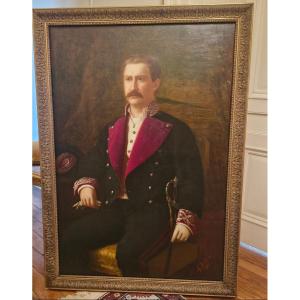 Oil On Canvas Portrait Of A Man