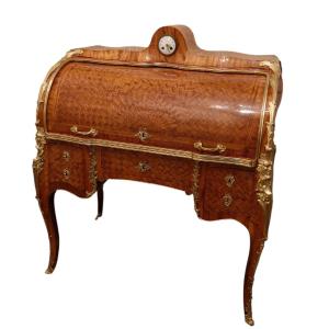 Cylinder Desk Clock, Napoleon III Era 