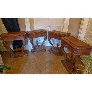 Set Of 4 Renaissance-style Console Planters 