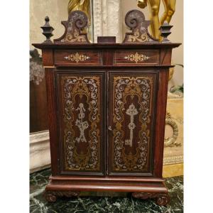 Napoleon III Marquetry Key Cabinet