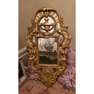 18th Century Giltwood Mirror With Side Panels 