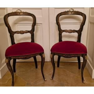Pair Of Napoleon III Boulle Marquetry Chairs 
