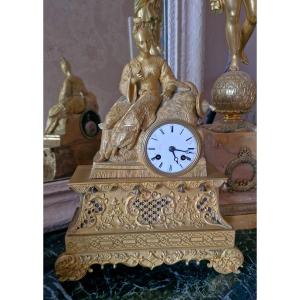 Bronze Clock, Chinese Woman, 19th Century 