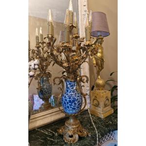 Chinese Porcelain Lamp, Bronze Mount