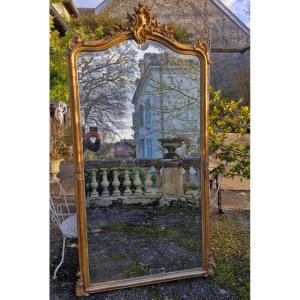 Napoleon III Gilded Wooden Castle Mirror