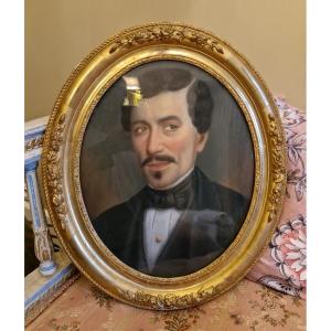Portrait, Pastel Of A Man 19th Century