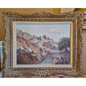 Oil On Landscape Canvas Signed