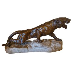 Bronze Panther Signed By Bartelier