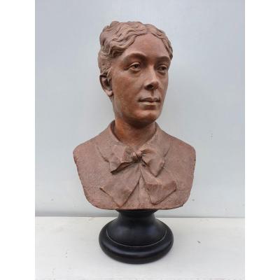 Bust Of Woman In Terracotta, XIXth S