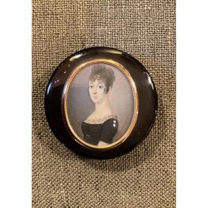 Tortoiseshell And Gold Box. Miniature By Désirée Clary.