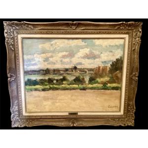 Abel Lauvray. On The Banks Of The Seine In Vétheuil. Hst. 