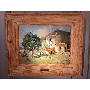 Merio Ameglio. Lively Scene In Provence. 