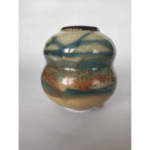 Daniel De Montmollin. Sandstone Vase & Nucleations. H 18 Cm.