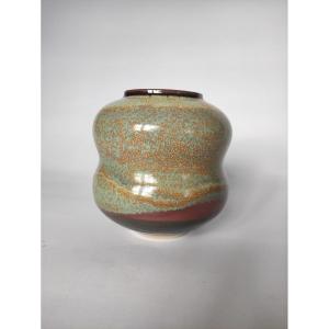 Daniel Demontmollin. Vase In Sandstone & Nucleations. H 17 Cm.