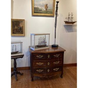 Small Louis XV Chest Of Drawers In Mahogany. La Rochelle. XVIII° Century.