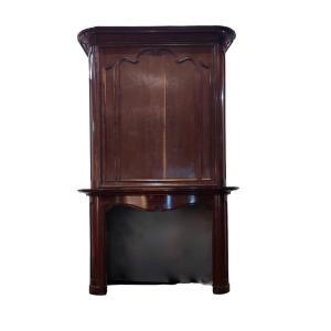 Louis XV Fireplace In Mahogany From Cuba Solid, Bordeaux. XVIII° Century