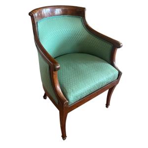 Empire Office Chair. Mahogany And Mahogany Veneer. XIX Century