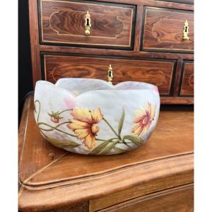 Daum France Polylobed Bowl. Daisies. Majorelle Label. D18.5cm H 9.3cm