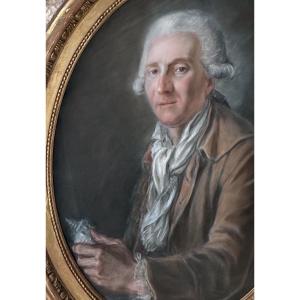 Portrait Of A Man With A Seashell. Naturalist. Pastel On Vellum. Last Third Of The 18th Century.