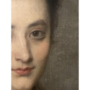 Hugues Merle (1823–1881). Portrait Of His Niece Marie Bessières. Dedicated. 1863. Oil On Canvas