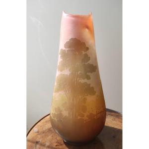 Gallé Establishment (1904-1936) Vase. Lake Landscape.