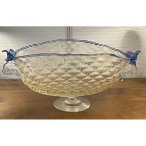 Murano 20th Century S/ Cup On Foot Gilding And Blue