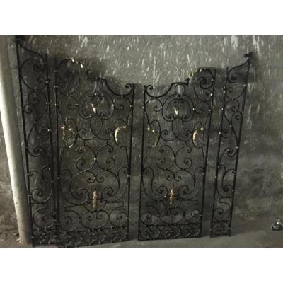 Pair Of Middle Of Grills Wrought Iron Art Deco