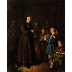Joseph Castanié (1819-1884) The Music Lesson Of The Choirmaster Rodez Espalion Aveyron