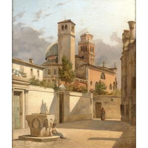 Att. To Frans Vervloet (1795-1872) Venice, The Back Of The Saint Roch And Frari Church