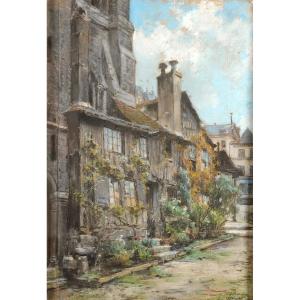 Emile Noirot (1853-1924) Rouen - The Court Of Albane