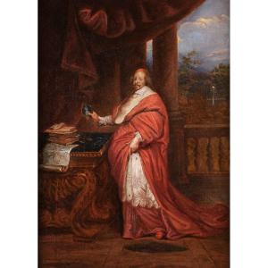 Portrait Of Cardinal Mazarin - French School Circa 1645