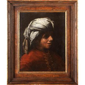 Portrait Of A Young Man With A Turban - Ent By Adam De Coster