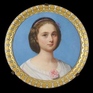 Romain Cazes (1808-1885) Portrait Of A Young Woman