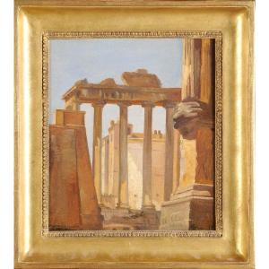 Jules-joseph Meynier (1826-1903) Rome The Temple Of Saturn In The Forum