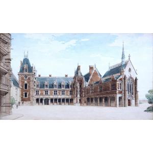 Arsène Lafargue (1852-1931) The Courtyard Of The Château De Blois And The Louis XII Wing Architecture