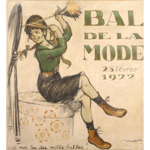 Francisque Poulbot (1879-1946) Painting - Poster Design For The Fashion Ball