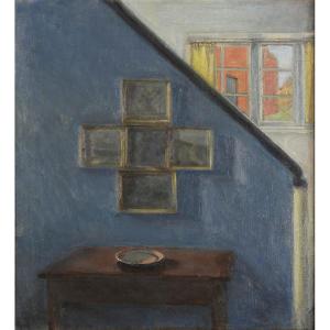 Eiler Carl Sørensen (1869-1953) Interior With Staircase Denmark