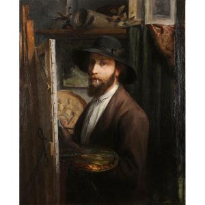 Jean Dablin (1858-1923) Self-portrait In The Studio 1881 Saint-quentin Aisne Saint-etienne
