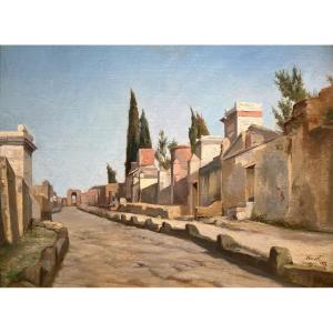 Charles-baptiste Schreiber (1847-1902) Pompeii The Way Of The Tombs - Via Dei Sepolcri
