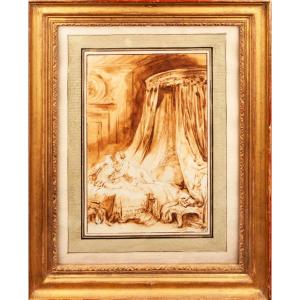 In The Style Of Fragonard (1732-1806) La Courtisane Amoureuse Sanguine