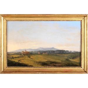 Att. To Simon Denis (1755-1813) View Taken From The Villa Borghese In Rome