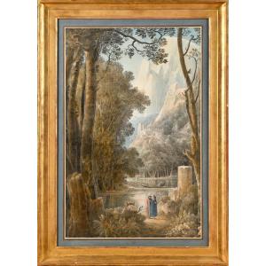 Louis François Cassas (1756-1827) Arcadian Landscape