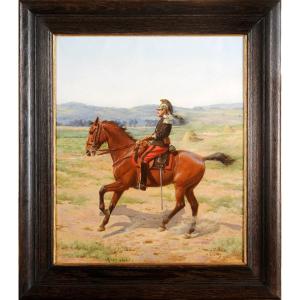 Robert Gignoux (1872-1906) Equestrian Portrait Of Carl Costa De Beauregard - Horse