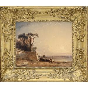 Eugène Le Poittevin (1806-1870) Sunset By The Sea