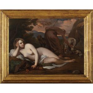Barend Graat (1628-1709) Diane Chasseresse Et Ses Chiens Nu Hunting