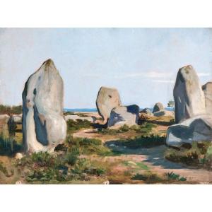 Att. To Guillaume Bodinier (1795-1872) The Menhirs Of Carnac Megaliths